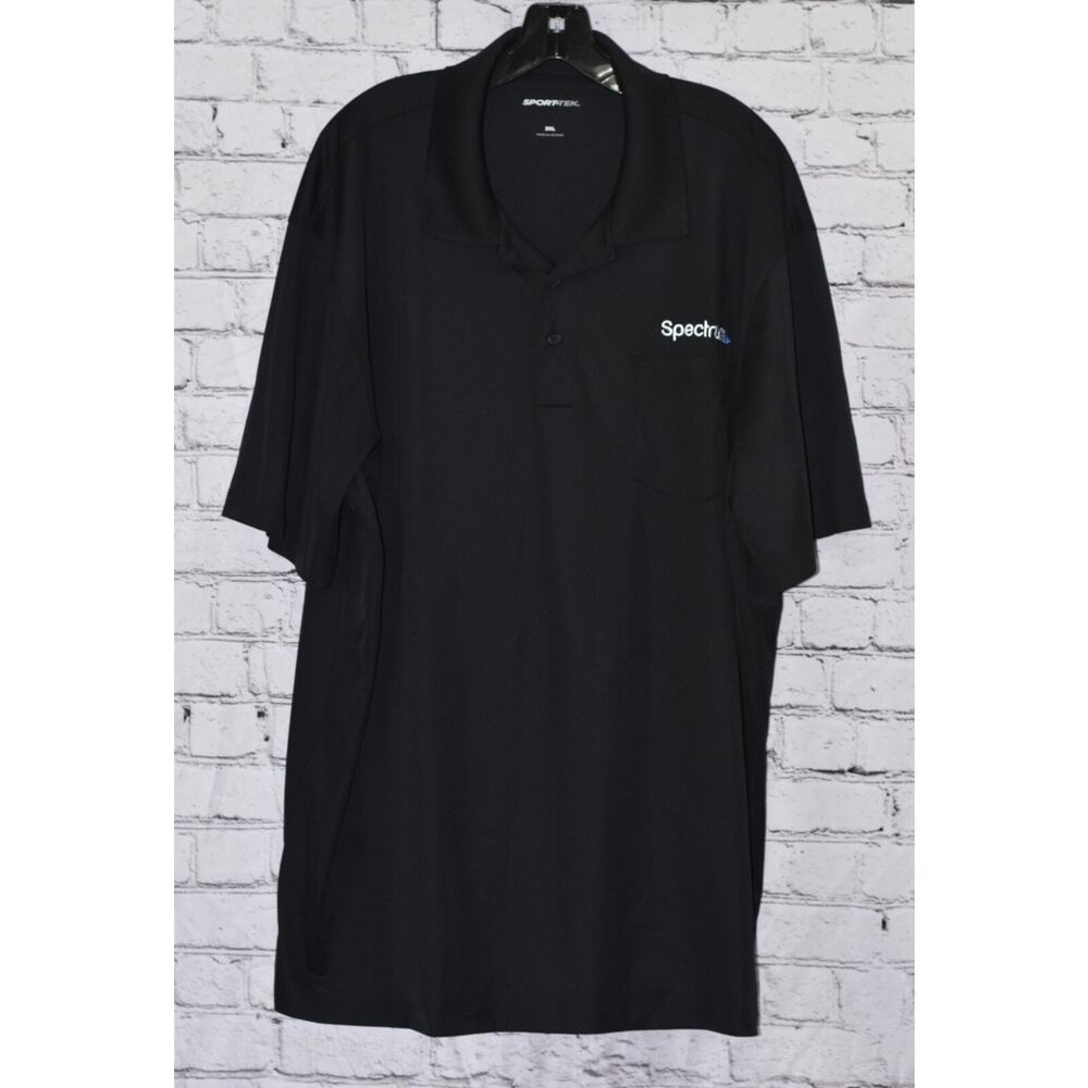 SPECTRUM Internet Cable Employee Uniform SPORT-TEK Black Color Polo Shirt 3XL